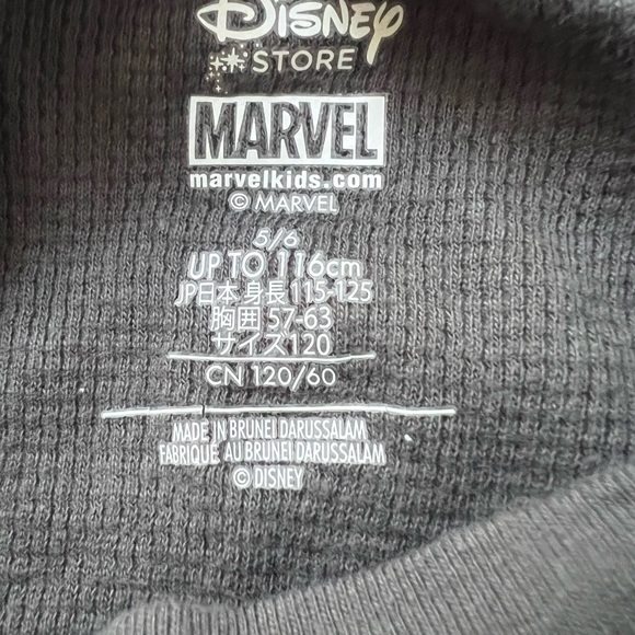 Disney Marvel Avengers waffle cotton long sleeve Boys Gray - Picture 2 of 2